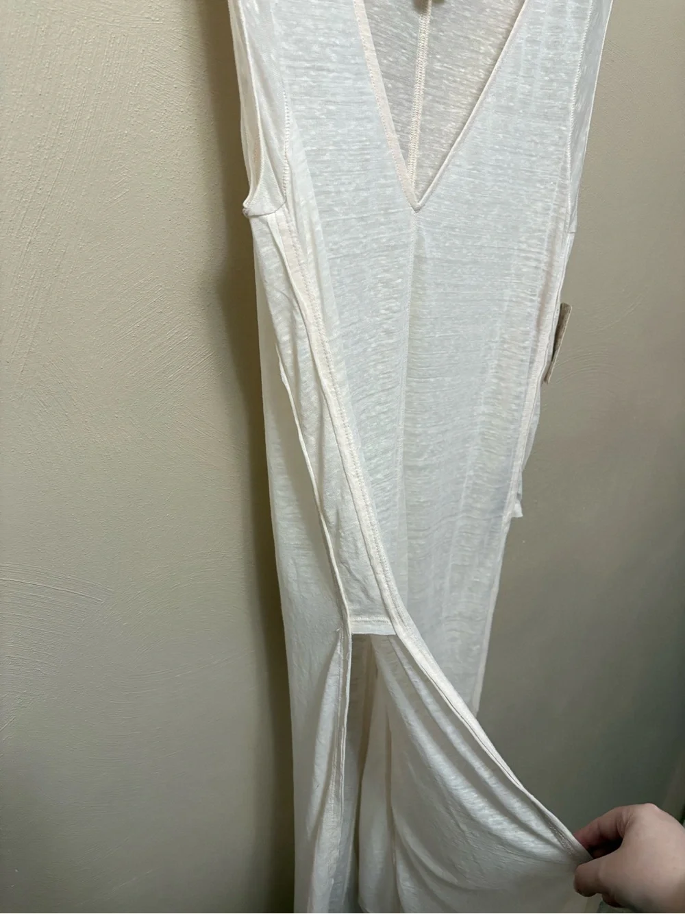 Free People We the Free Daydreamer Side Slit Tunic Nude Size Large NWT New